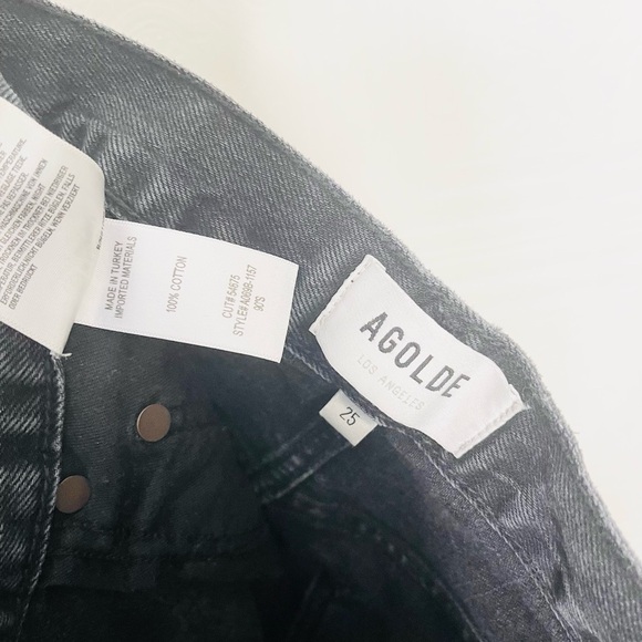 AGOLDE Black 90’s Mid Rise Straight Jeans 25 100% cotton 29” inseam - Picture 3 of 8